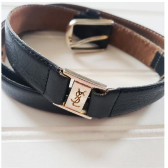 Vintage Yves Saint Laurent Double Hardware Belt - Picture 1 of 5